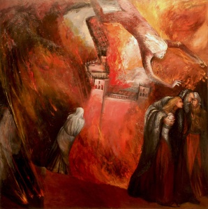 Sodom Oil on Canvas by Richard McBee 