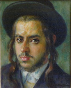 Portrait Oil on Canvas by Itshak Holtz Collection of the Artist