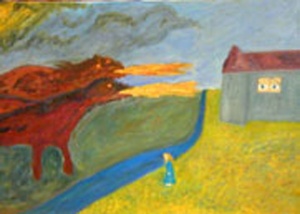  The End of Childhood Detail (1999) Oil painting on canvas by Leah Ashkinazi (18” X 36”) 