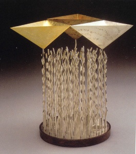 Crown of the Law “Jerusalem-city of gold copper and light (1996) Silver, copper, brass by Arie Ofir, Yeshiva University Museum 