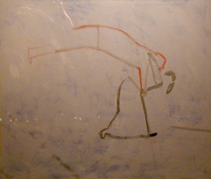 Jacob Wrestling with the Angel (2002) oil on canvas (78 X 96) by John Bradford 