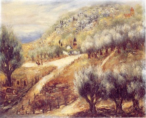 Mount of Olives (ca. 1935) oil on canvas (26 x 32) by Reuven Rubin Courtesy of Sotheby’s Tel Aviv
