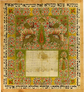  Ketubah, Isfahan (1856) ink and gouache on paper (36 z 33) Courtesy Sotheby's 