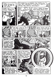 Vladek on the Exercise Bike, pg. 12 from Maus, A Survivor's Tale, Volume One by Art Spiegelman published by Pantheon Books, New York 1992