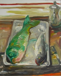 Bedfellows (1989), oil painting by Raphael Eisenberg Courtesy Chassidic Art Institute