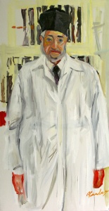 Benzion Miller (2005), oil painting by Raphael Eisenberg Courtesy Chassidic Art Institute