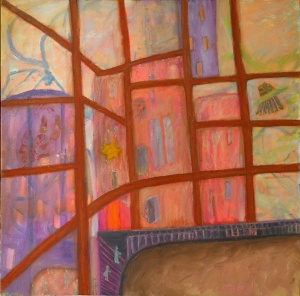 Ghetto (2006), oil on canvas by Leah Ashkenazy