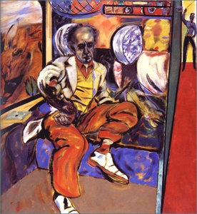 The Jewish Rider (1985) oil on canvas by R. B. Kitaj Marlborough Gallery, New York
