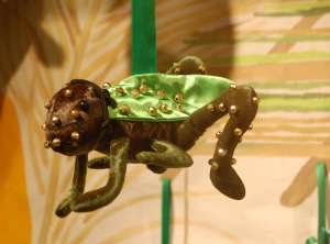 Locust for Passover Table (1993), Beads, ribbon, paint by Ita Aber