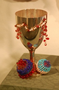 Miriam Cup (2000), Sterling Silver, mock pearls, stitched by Ita Aber