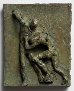 Cain and Able (2007), bronze relief (12 x 11) by Lynda Caspe