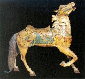 Standing Horse with Raised Head by Charles Carmel, Coney Island, c.1910 The Charlotte Dinger Collection Photo by August Bandal, New York