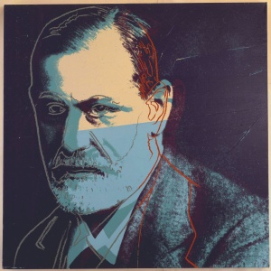 Sigmund Freud (1980) acrylic and ink on canvas by Andy Warhol “Ten Portraits of Jews of the Twentieth Century” Jewish Museum, New York