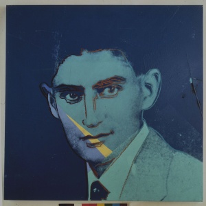 Franz Kafka (1980) acrylic and ink on canvas by Andy Warhol “Ten Portraits of Jews of the Twentieth Century” Jewish Museum, New York