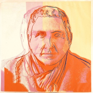 Gertrude Stein (1980) acrylic and ink on canvas by Andy Warhol “Ten Portraits of Jews of the Twentieth Century” Jewish Museum, New York