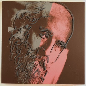 Martin Buber (1980) acrylic and ink on canvas by Andy Warhol “Ten Portraits of Jews of the Twentieth Century” Jewish Museum, New York
