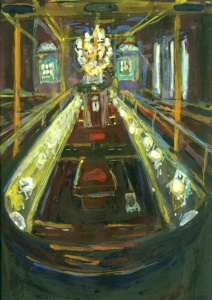 Congregation Derech Amuno (Charles Street Shul) (2005), watercolor on paper by Max Miller Courtesy the artist