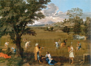 Summer: Ruth and Boaz; (1660) Oil on canvas by Nicolas Poussin Musee du Louvre, Paris, Departement des Peintures