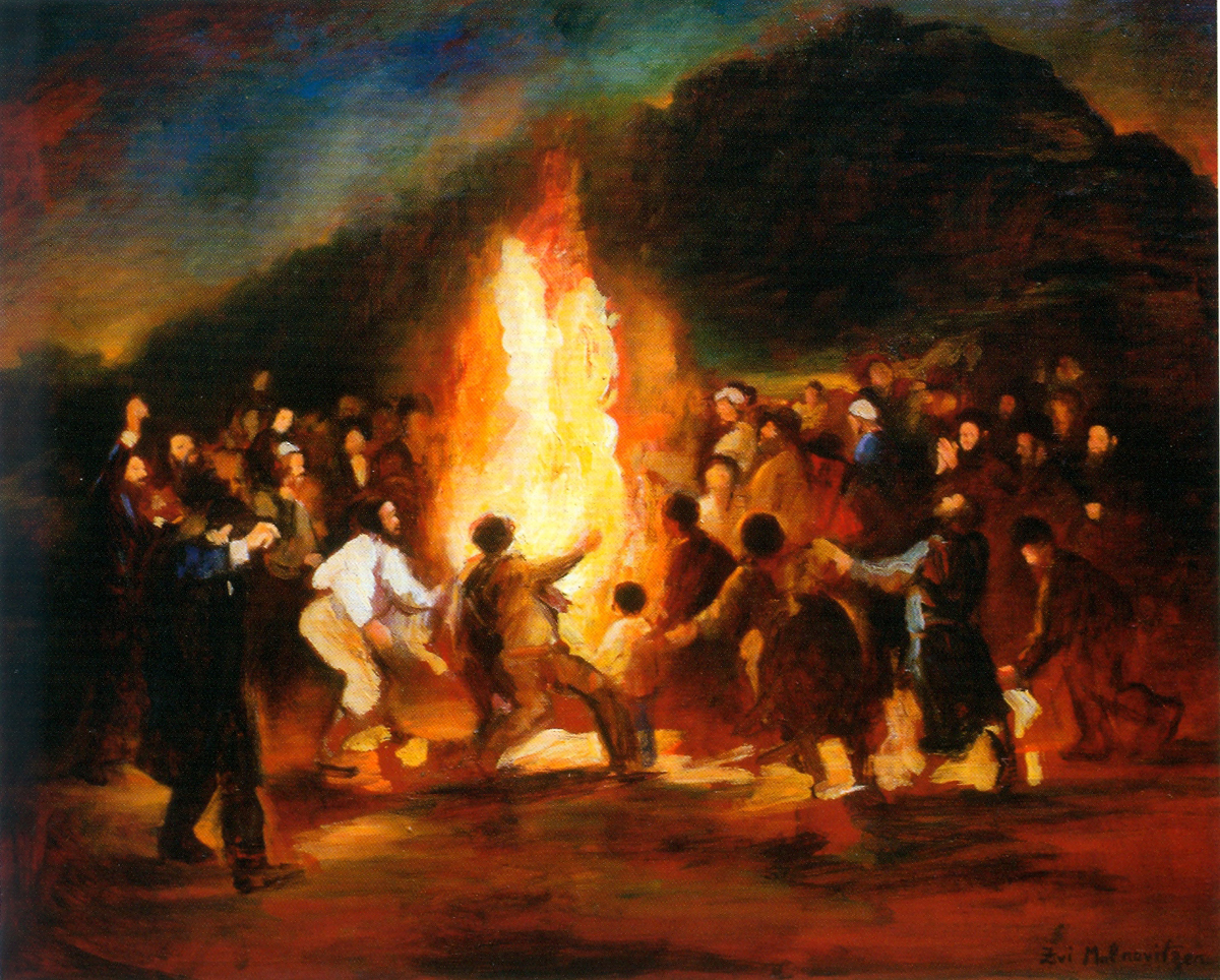 Lag B’Omer (1900’s), oil on canvas by Zvi Malnovitzer Private Collection, New York