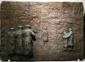 Execution in the Ghetto (1978) bronze relief sculpture by Arbit Blatas Courtesy Hebrew Union College Museum