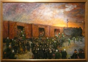 The Last Train (1980), oil on canvas by Arbit Blatas Courtesy Hebrew Union College Museum