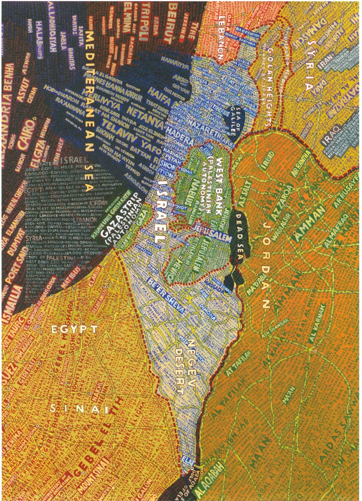 Israel (2007), Acrylic on canvas by Paula Scher Courtesy Hebrew Union College Museum