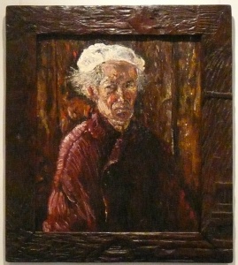 Self Portrait, (37 x 32) oil on board by Samuel Rothbort Courtesy Chassidic Art Institute