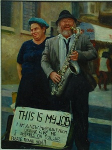 This is My Job, oil on canvas by N. Bingham Courtesy the Kupferstein Collection