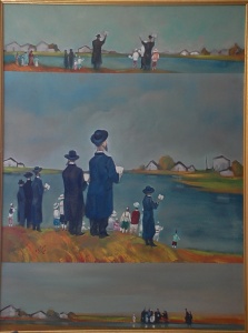 Tashlich, oil on canvas by Michael Gleizer Courtesy the Kupferstein Collection