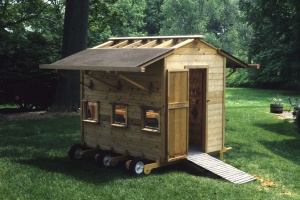 Gardening Sukkah (2000) Wood, tools, dinner utensils by Allan Wexler Courtesy The Jewish Museum