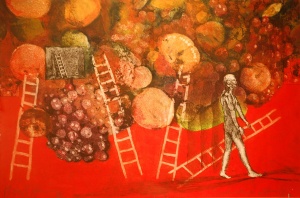 Four Who Entered the Garden (2006), 15” X 24”; etching-aquatint by Mirta Kupferminc Courtesy Hebrew Union College Museum