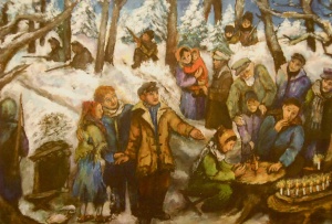 Partisans in the Forest from The Power of Light: Eight Stories for Hanukkah (1980) by Irene Lieblich Courtesy of the Estate of Irene Lieblich