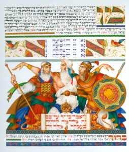 Aaron, Moses & Hur by Arthur Szyk Courtesy Historicana Edition of the Szyk Haggadah