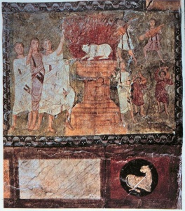 Elijah on Mount Carmel - Dura Europos (245 CE) Courtesy National Museum, Damascus, Syria