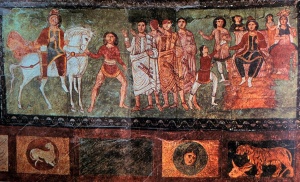 Triumph of Mordechai -Dura Europos (245 CE) Courtesy National Museum, Damascus, Syria