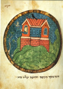 Noah and the Dove, (1280) illumination from the London Miscellany (MS 11639) Courtesy British Library, London