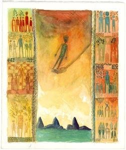 Hanoch Walking with God (2010), watercolor & gouache by Avner Moriah Courtesty Avner Moriah
