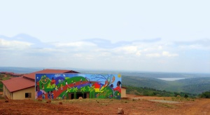 Mural at Agahozo Shalom Youth Village, Rwanda: (30’ X 85’) Courtesy Tanya Fredman