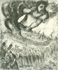 Capture of Jerusalem (1956), etching by Marc Chagall Courtesy Chagall and the Bible, The Jewish Museum, 1987