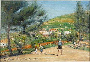Kibbutz Kiryat Anavim (1932) oil on canvas by Ludwig Blum Courtesy Museum of Biblical Art