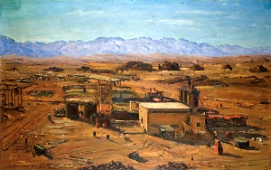 Timna, Copper Mines (1957) oil on canvas by Ludwig Blum Courtesy Museum of Biblical Art