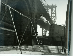 Girl on a Swing, Pitt Street, New York (1938) Gelatin silver print by Walter Rosenblum Courtesy The Jewish Museum