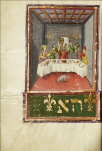 Mahzor; “Lifting Seder Plate” illuminated manuscript (ca. 1490s) Courtesy Christie’s Images Ltd, 2012