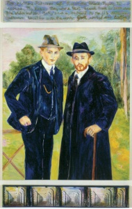 Brothers (1999) 86 x 50, oil on linen and paper by Diana Kurz Courtesy the artist