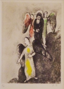 Descent Towards Sodom (1957) hand-colored etching by Marc Chagall Courtesy Haggerty Museum of Art, Gift of Patrick and Beatrice Haggerty Marc Chagall © 2012 Artists Rights Society (ARS), New York / ADAGP, Paris