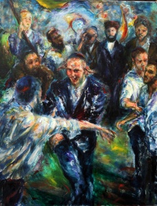 Joseph’s Dance, (28 x 24), Oil on linen by Rosa Katzenelson Courtesy Hadas Gallery