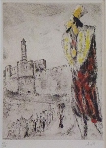 King David (1957) hand-colored etching by Marc Chagall Courtesy Haggerty Museum of Art, Gift of Patrick and Beatrice Haggerty Marc Chagall © 2012 Artists Rights Society (ARS), New York / ADAGP, Paris