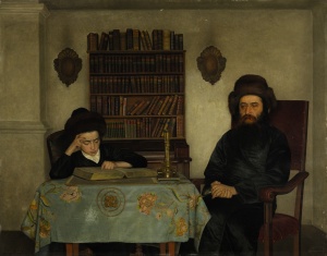 Rabbi with Young Student, oil on panel by Isidor Kaufmann Courtesy Sotheby’s