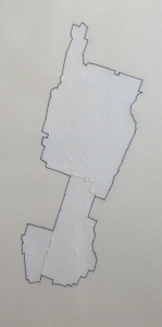 Manhattan Three Times (2007 – 2011), acrylic & thread on paper by Ben Schachter Courtesy Yeshiva University Museum 
