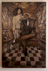 Joseph in Exile (Joseph and Osnat) (36 x 24), Oil on wood panel by Elke Reva Sudin Courtesy Hadas Gallery